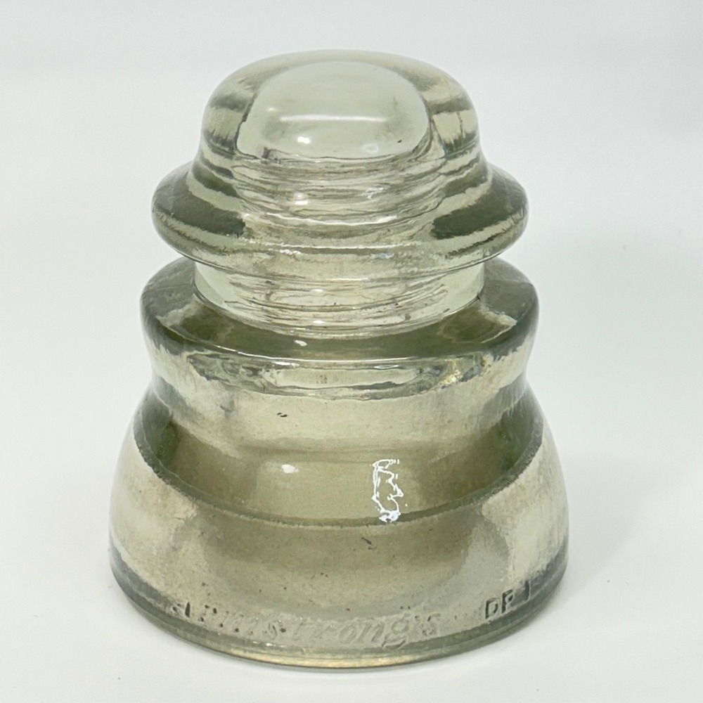 Vintage Armstrong's DP 1 Clear Glass Insulator CD 155 Made in USA 1950